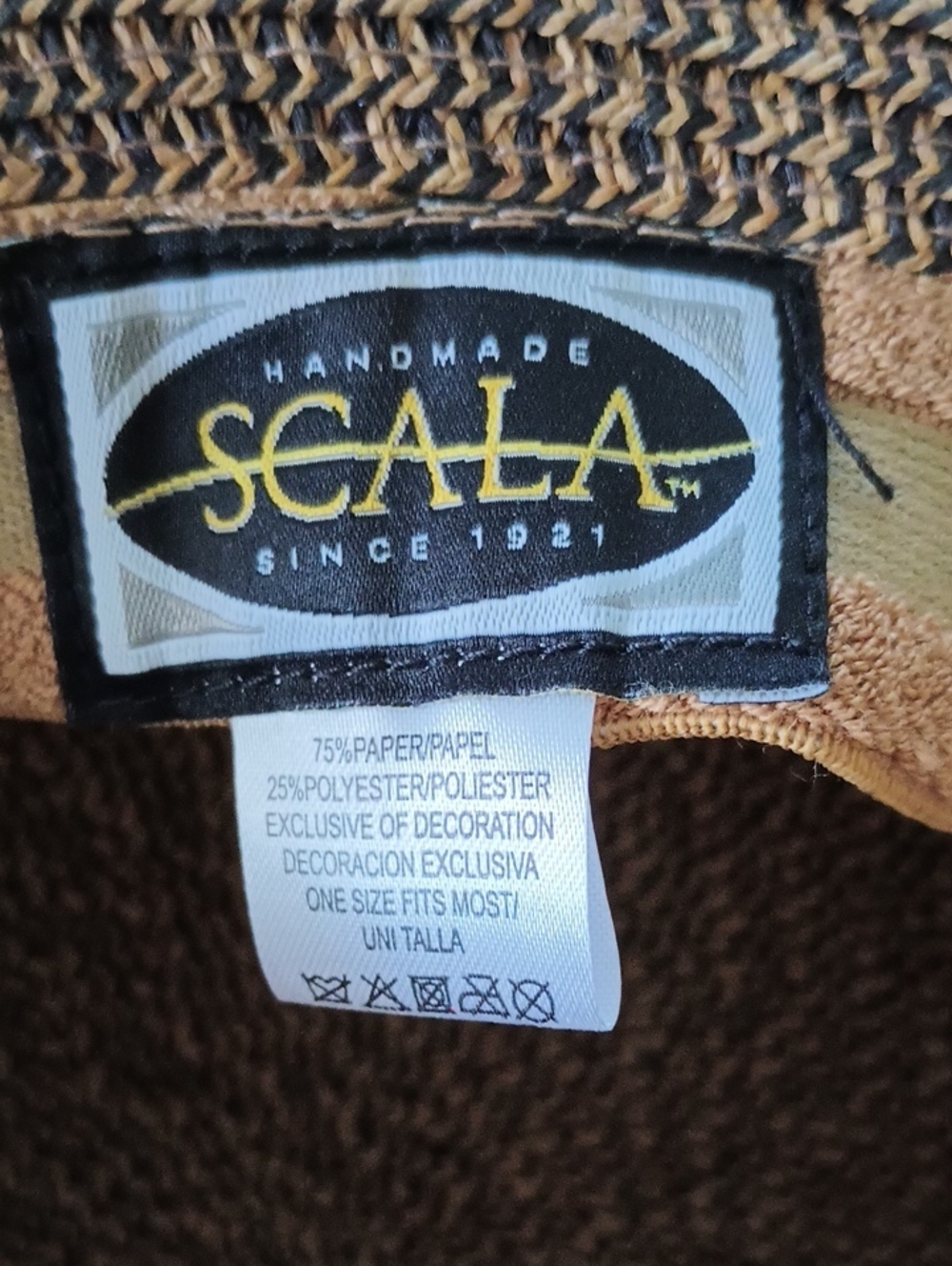 Scala 2 Tone Sun Hat with Black Band Ribbon & Bow Wide Brim Boho One Size Fits - Picture 3 of 9